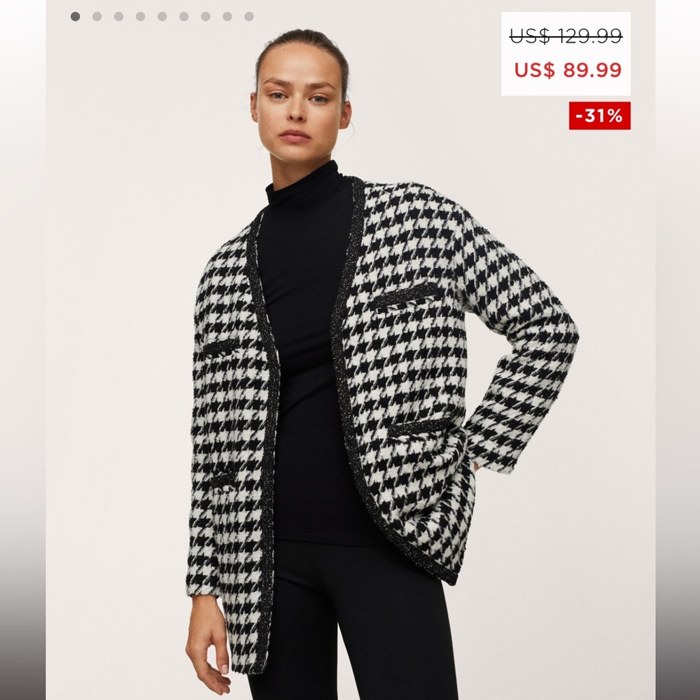 Mango Houndstooth Jacket Blazer - image 2